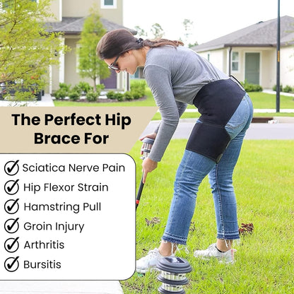 Hip Brace for Sciatica Pain Relief Devices, Belt Flexor Compression Ortho Wrap Sciatic Nerve, Groin Pelvic Strain Suport, Thigh Hamstring Pull, Adjustable Stabilizer Women & Men Both legs