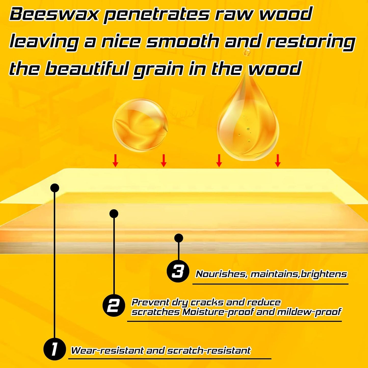 Beeswax Furniture Polish, Wood Seasoning Beeswax for Furniture Waterproof & Repair Wood Wax