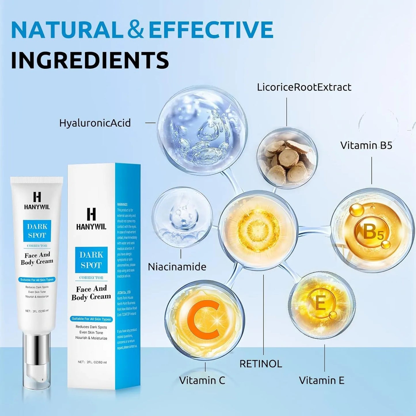 Dark Spot Remover for Face and Body, Dark Spot Corrector Cream, Skin Brown Spot Remover, Skin Care Face Cream, Sun Spot Remover, Rapid Tone Repair Retinol (2 Fl Oz)