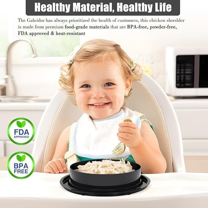 Chicken Shredder Tool Twist, Meat Shredder with Ergonomic Handle, Easy Cleaning, Anti-Slip, Dishwasher Safe - Black