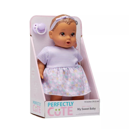 Perfectly Cute Basic Baby Girl 14" Baby Doll - Brunette and brown eyes