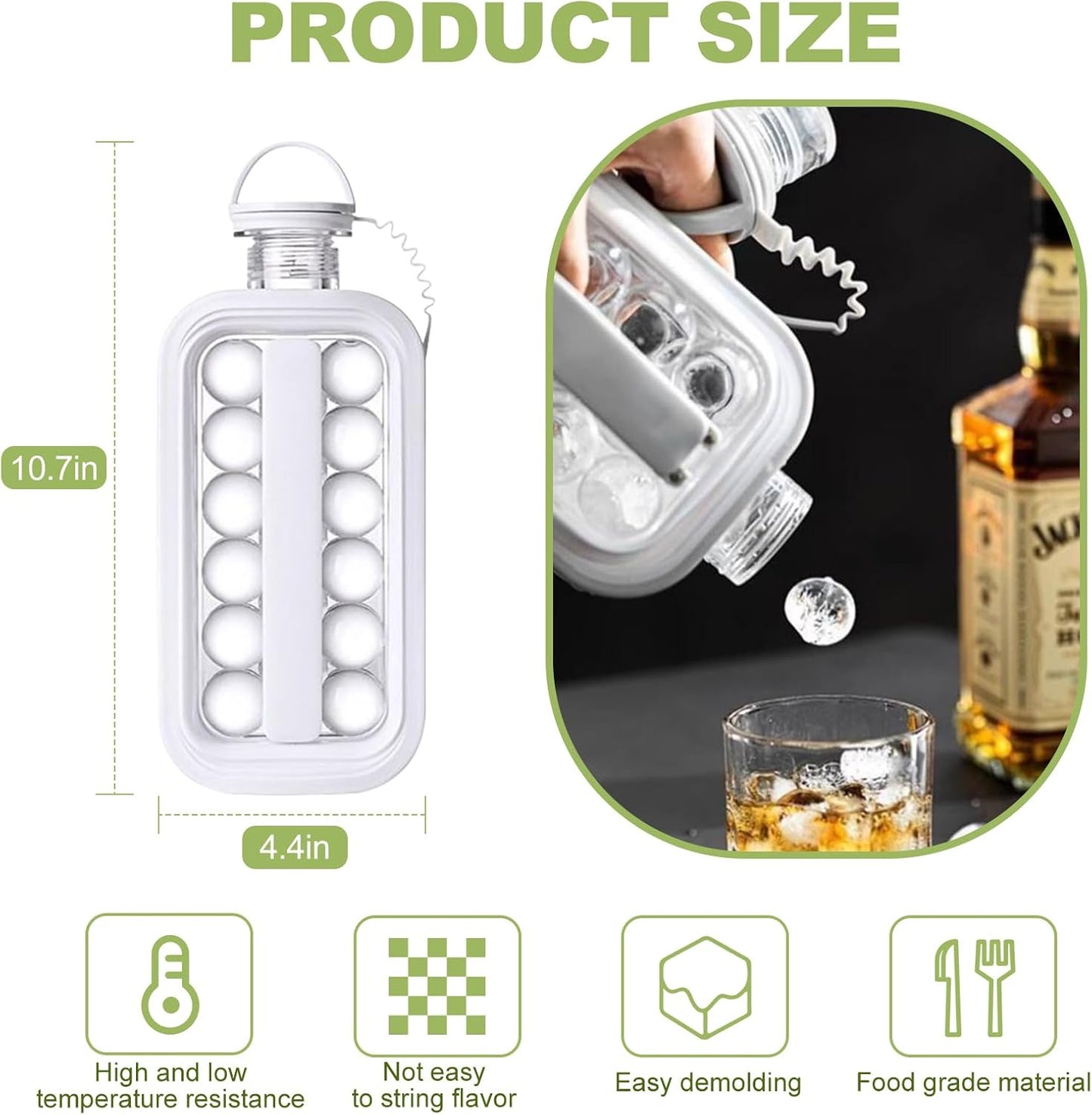 Hockey Pot Ice Cube Making Bottle-Fashion Grey