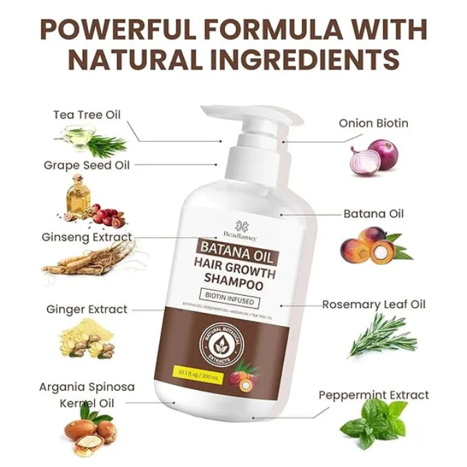 Batana Oil Hair Growth Shampoo: Natural Hair Loss Shampoo for Thinning Hair for Women and Men - Daily Hair Care at Home - 10.1 fl.oz