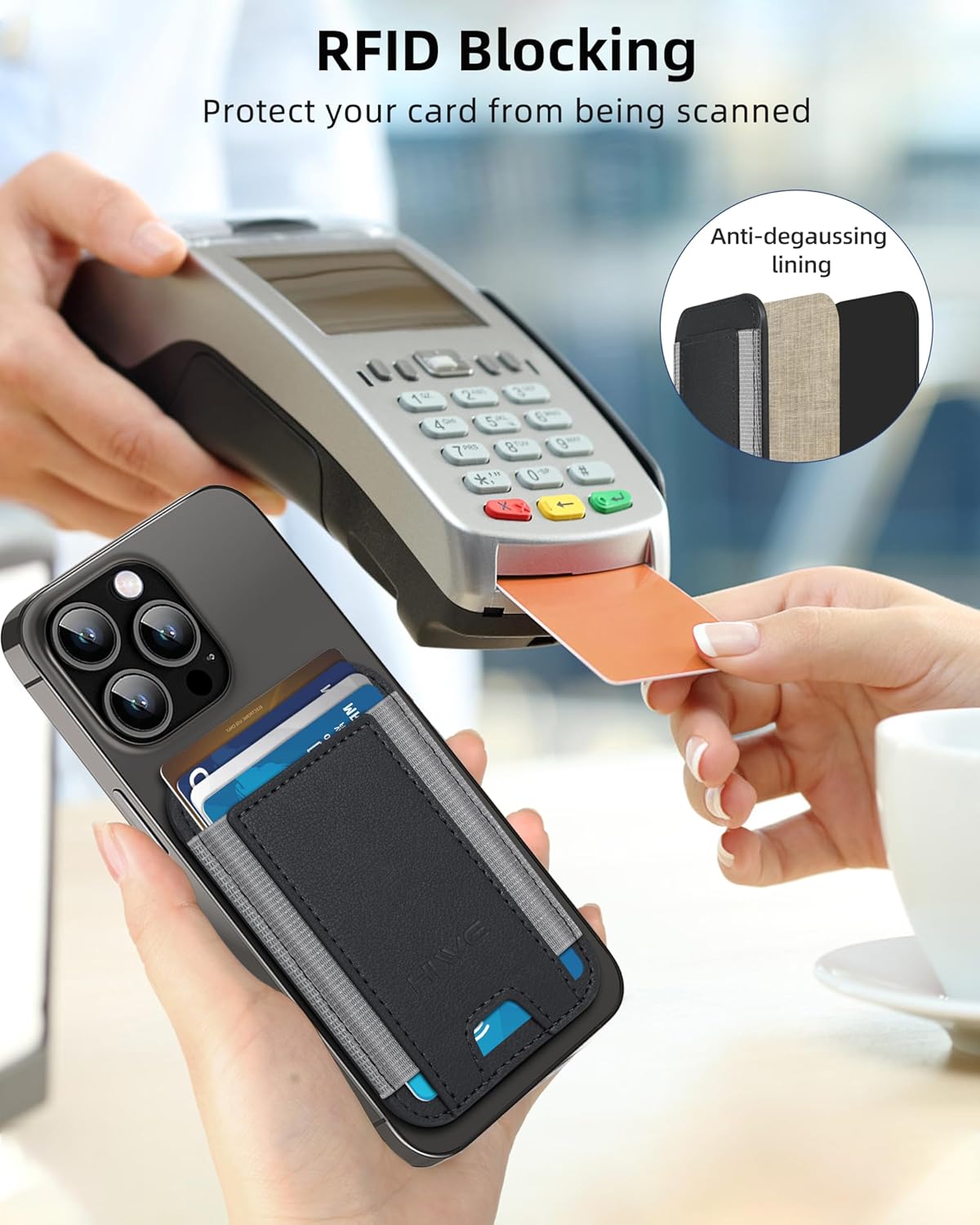Magnetic Wallet for iPhone 17/16/15/14/13/12 Series, 7 Cards Holder, Magnetic Phone Wallets, 2 Slots, Black?Grey