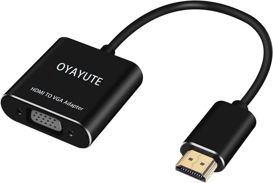 HDMI to VGA, Gold-Plated HDMI to VGA Adapter (Male to Female) with 3.5mm Audio Port for Computer, Laptop, Desktop, PC, Projector, Monitor, Chromebook, Xbox, Roku and More