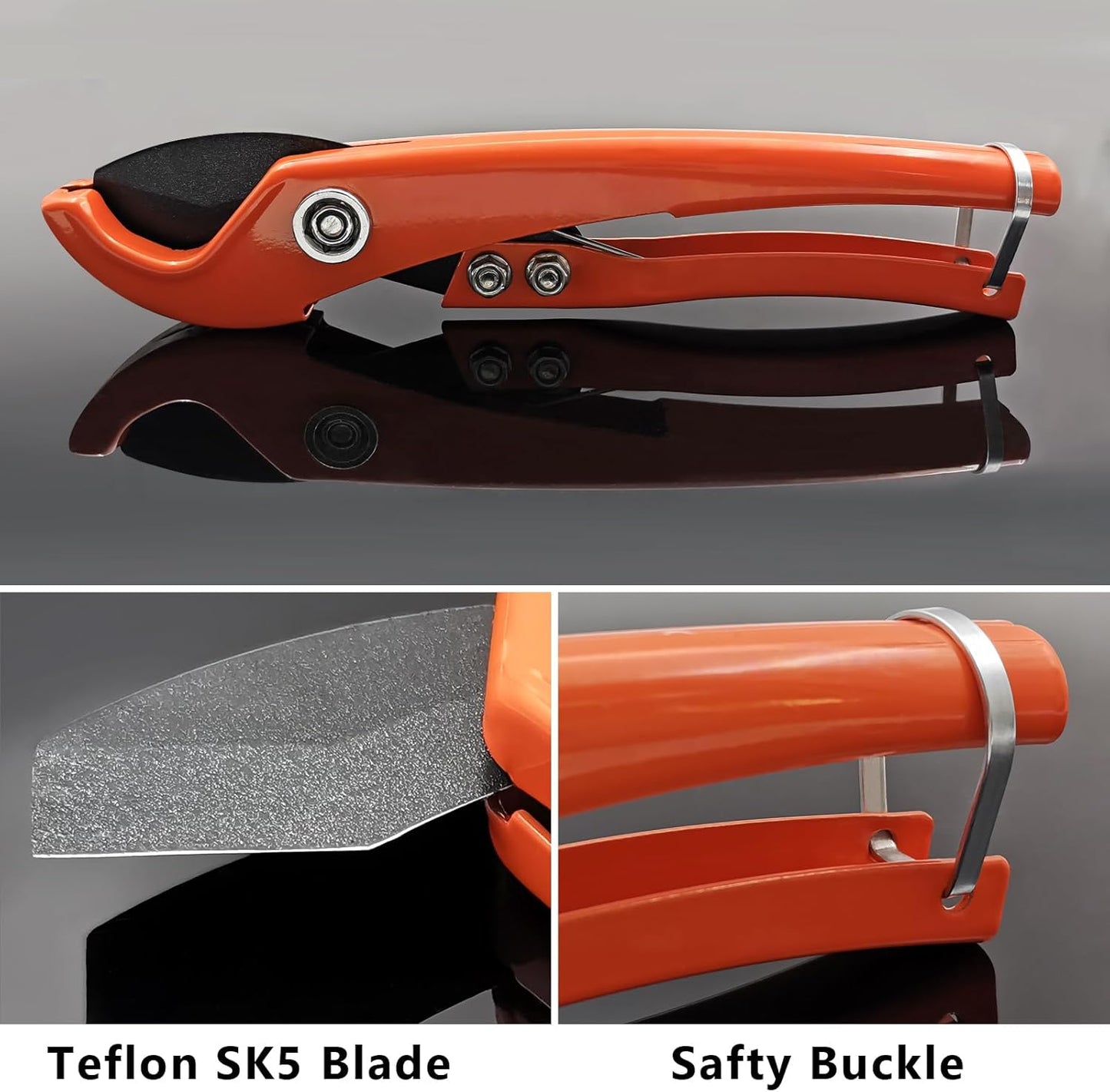 PVC Pipe Cutter, Heavy Duty Tubing Cutter with SK5 Blades Ratchet-type Tube and Pipe Cutter for Cutting PVC PEX Plastic PP-R Hoses up to 1-1/4" (32mm)