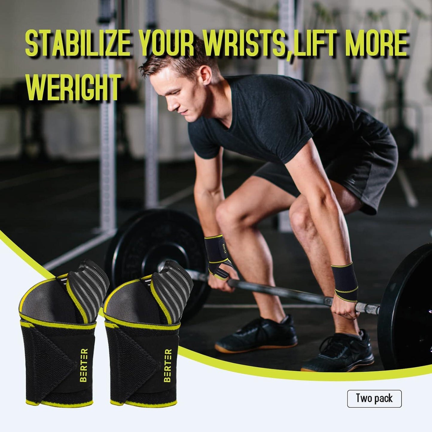 2 Pack, Wrist Wraps Wrist Brace for Workouts/Gym/Weightlifting/Powerlifting