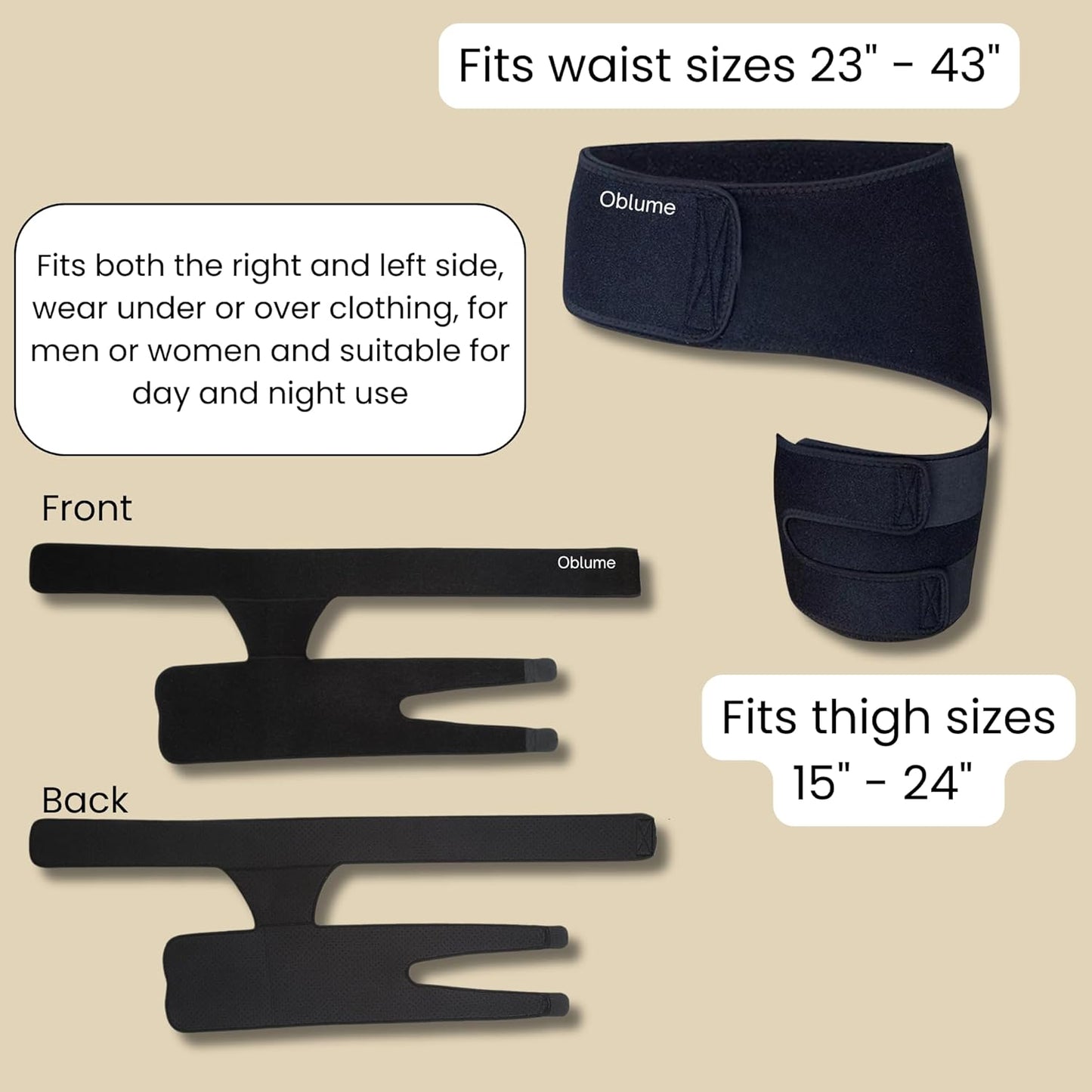 Hip Brace for Sciatica Pain Relief Devices, Belt Flexor Compression Ortho Wrap Sciatic Nerve, Groin Pelvic Strain Suport, Thigh Hamstring Pull, Adjustable Stabilizer Women & Men Both legs