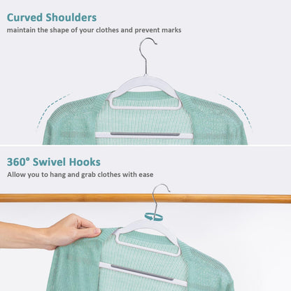Hangers for Clothes Heavy Duty Plastic Cloth Hanger with Non-Slip Design,0.2 Inches Thick,360°Swivel Hook Space Saving Wardrobe Organizer for Closet,Shirts,Pants,Skirt,Coat (24, Beige)