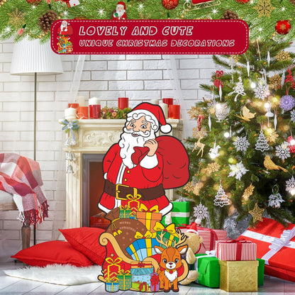 Large Santa Claus Christmas Decorations, Christmas Cardboard Cutout Standup for Xmas Wall Door Tree Porch Window Decor