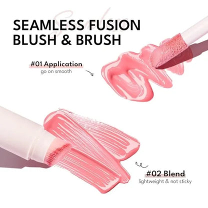 Liquid Blush Stick for Cheeks Natural Matte Finish Make Up, High Pigment Blush Stick Long-lasting Dewy Cheek Tint With Build in Brush#L002
