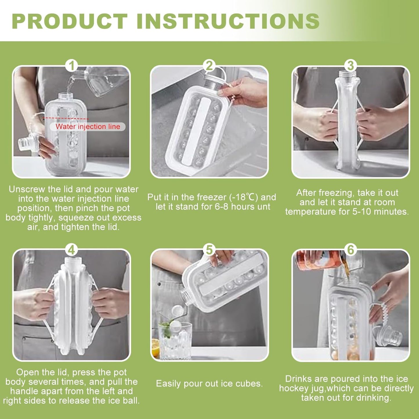 Hockey Pot Ice Cube Making Bottle-Fashion Grey