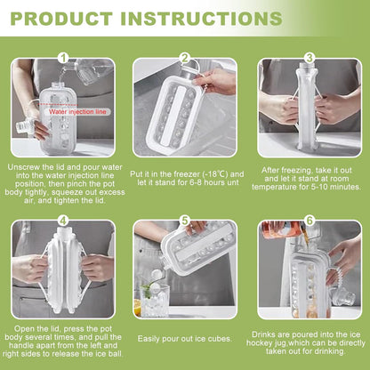 Hockey Pot Ice Cube Making Bottle-Fashion Grey