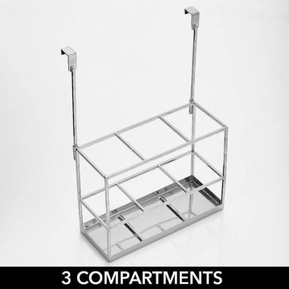 mDesign Steel Bathroom Over Cabinet Door Hair Tool Storage Organizer, Accessory Holder, Holder for Hair Dryer, Straightener, Curling Iron, Styling Products