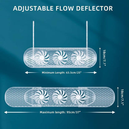 Adjustable Air Conditioner Deflector - Retractable AC Vent Deflector with Mini Fans Split Air Conditioners Accessory Anti Direct Blowing Wind Shield for Enhancing Air Circulation Inside (Transparent)