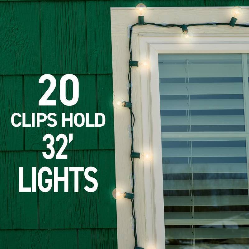 Command Outdoor Light Clips, 20 Clear Clips and 24 Command Strips