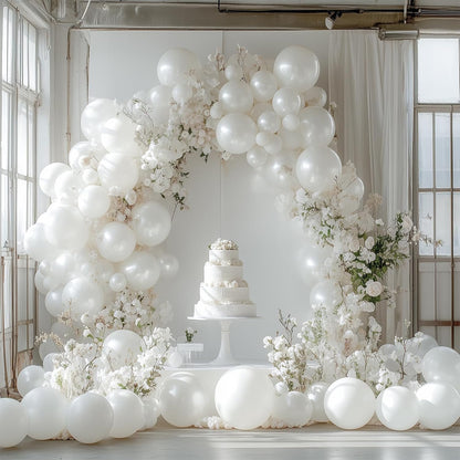 PartyWoo Pearl White Balloons 140 pcs Different Sizes Pack of 18 12 10 5 Inch White Latex Balloon Arch Kit Garland for Wedding Bridal Graduation Baby Shower Birthday Party Decorations White-Z30