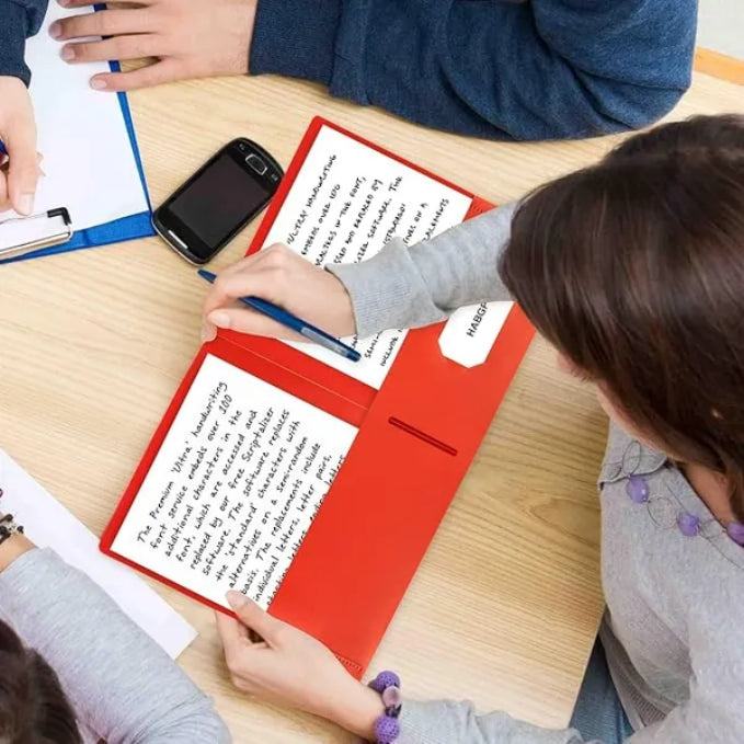 5 Folders with Pockets, 5 Color Heavy Duty Plastic Two Pocket Folder with Business Card Holder for Office High School Business Resume