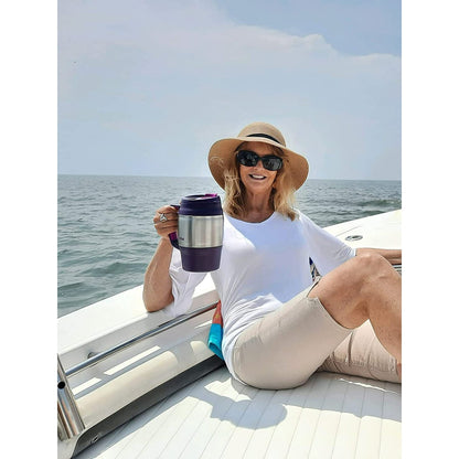 FURTALK Women's Wide Brim Sun Hat with Wind Lanyard UPF 50+ Straw Sun Hat for Women Beige (MEDIUM)