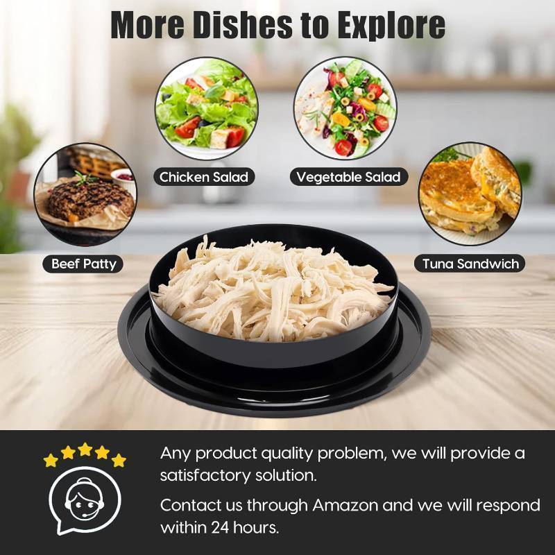 Chicken Shredder Tool Twist, Meat Shredder with Ergonomic Handle, Easy Cleaning, Anti-Slip, Dishwasher Safe - Black