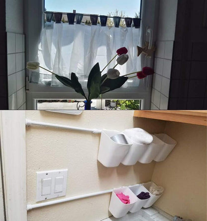 2 Pack Black 5/8" Spring Tension Curtain Rod, RV Tension Bars, Cupboard Rod 10-16"