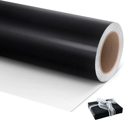 Black Wrapping Paper Roll, Matte Metal Solid Color Wrapping Paper