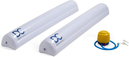 Inflatable Bed Rails for Toddlers & Kids with Foot Pump (2 Pack) - Leak-Proof Portable Guardrails Great for Travel or at Home, White