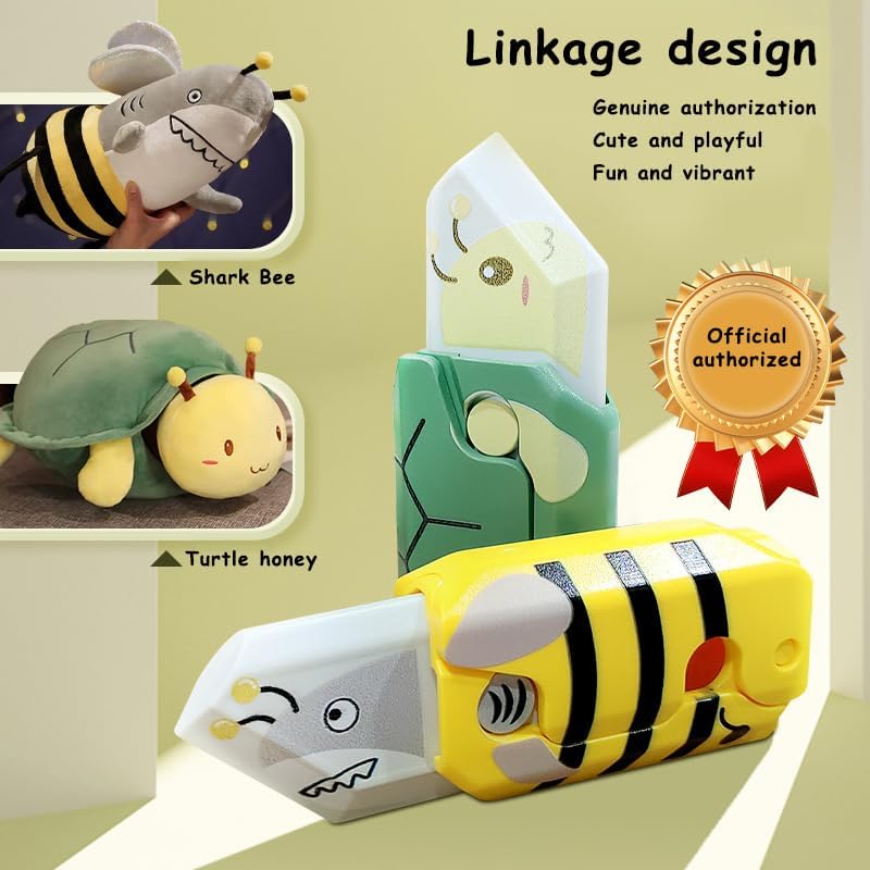 4-Pack 3D Gravity Fidget Toys – Shark-Bee & Tortoise-Bee Editions