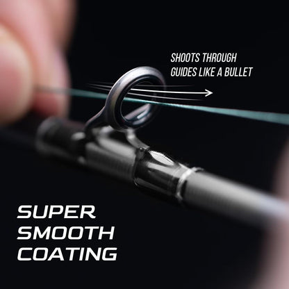 8lbs-500yds Blast Braided Fishing Line, Ultra-Thin Diameter, HyperOSi Coating - Water and Abrasion Resistant, No Stretch, Low-Vis Moss Green Color