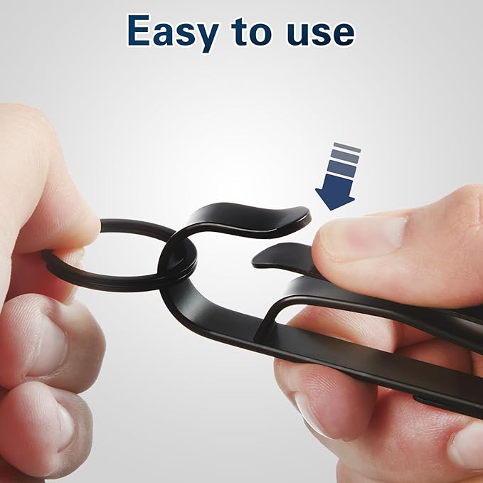 Heavy Duty Belt Key Clip with Quick Release and Removable Rings - 2 Pack