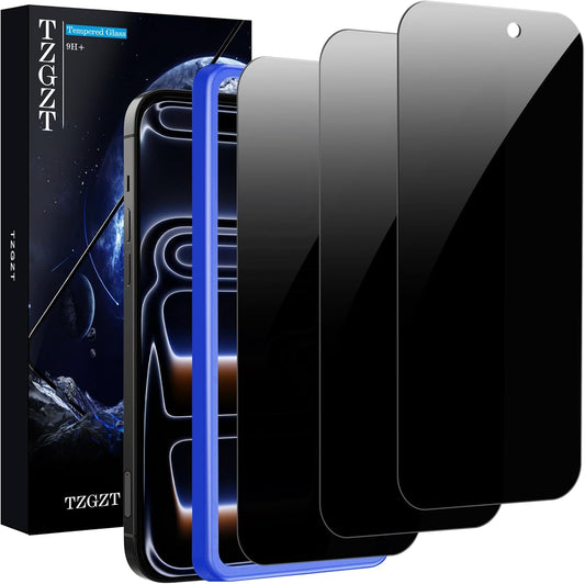 3 Pack for iPhone 17 Pro Privacy Screen Protector Tempered Glass Private Film Accessories, Case Friendly, with Easy to Install Kit, Bubble Free, Scratch Resistant