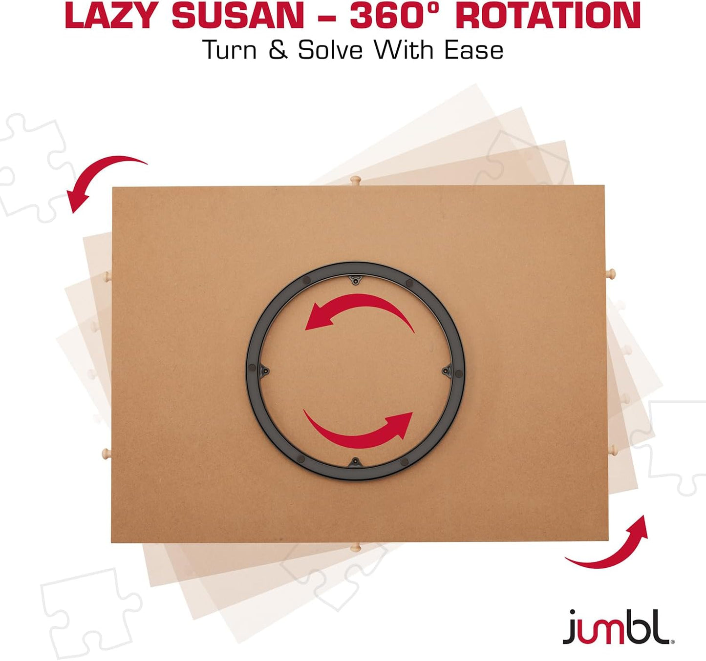 1500-Piece Puzzle Board/Table with Drawers, Lazy Susan Spinner & Cover | Rotating Wooden Jigsaw Puzzle Table for Adults & Kids | Built to Last