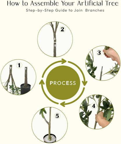 Faux Olive Tree 5ft - Olive Trees Artificial Indoor/ Outdoor Olive Tree