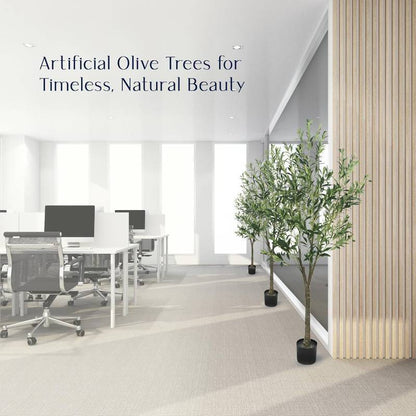 Faux Olive Tree 5ft - Olive Trees Artificial Indoor/ Outdoor Olive Tree