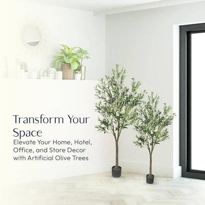 Faux Olive Tree 5ft - Olive Trees Artificial Indoor/ Outdoor Olive Tree