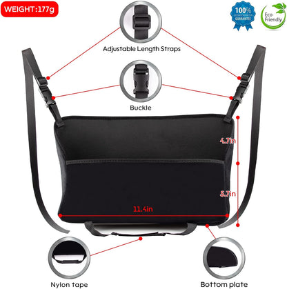 Bling Car Net Pocket Handbag Holder with Rhinestones, Universal Fit, Silver