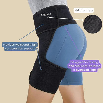 Hip Brace for Sciatica Pain Relief Devices, Belt Flexor Compression Ortho Wrap Sciatic Nerve, Groin Pelvic Strain Suport, Thigh Hamstring Pull, Adjustable Stabilizer Women & Men Both legs