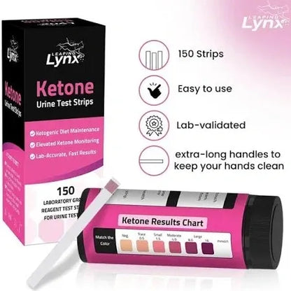 150 Count Leaping Lynx Ketone Urine Test Strips