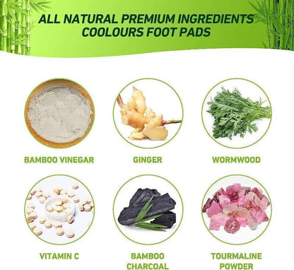 60ct All Natural Deep Cleansing Foot Pads for Better Sleep Stress Pain Relief