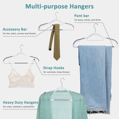 Hangers for Clothes Heavy Duty Plastic Cloth Hanger with Non-Slip Design,0.2 Inches Thick,360°Swivel Hook Space Saving Wardrobe Organizer for Closet,Shirts,Pants,Skirt,Coat (24, Beige)