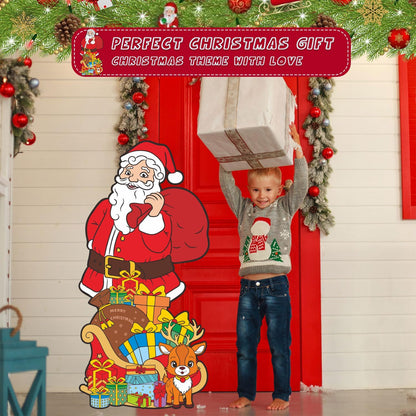 Large Santa Claus Christmas Decorations, Christmas Cardboard Cutout Standup for Xmas Wall Door Tree Porch Window Decor