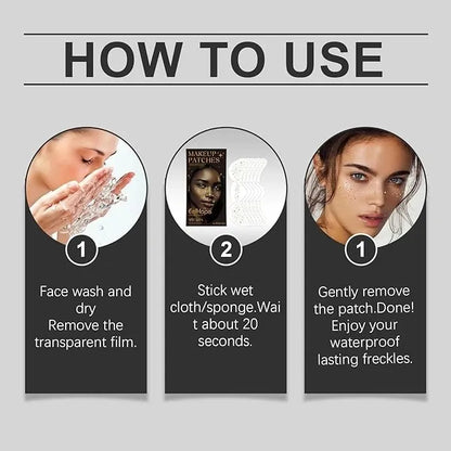 Makeup Patches, Face Makeup Patches, glitter freckles face tattoo, golden Fake Freckles, Waterproof Faux Freckles, Temporary Face Freckles For Women-6 Count