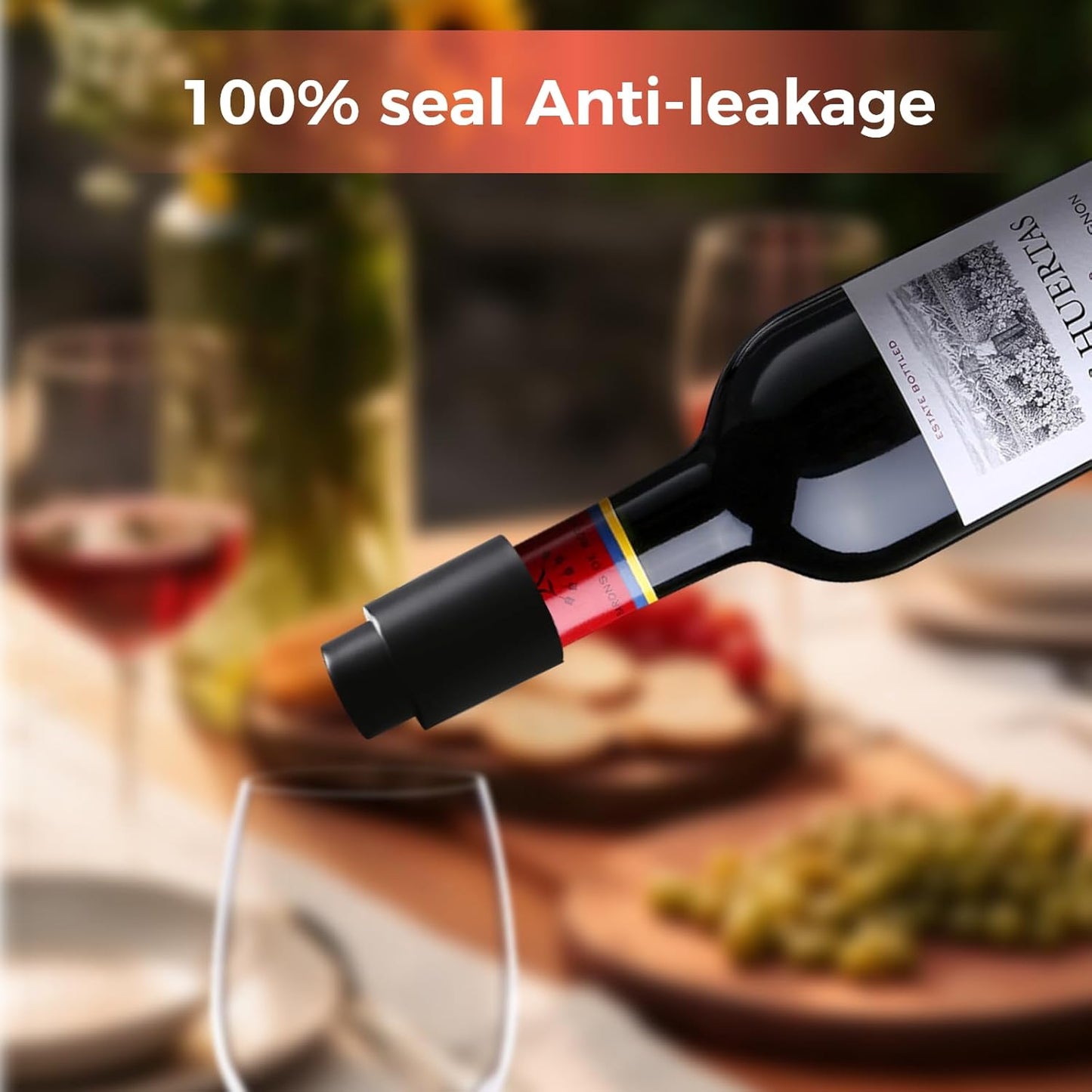 2 Pack Wine Bottle Stopper with Scale, Reusable Wine Stopper, Wine Stoppers For Wine Bottles, Wine Stoppers Vacuum Keep Wine Freshness, Wine Gifts Accessories