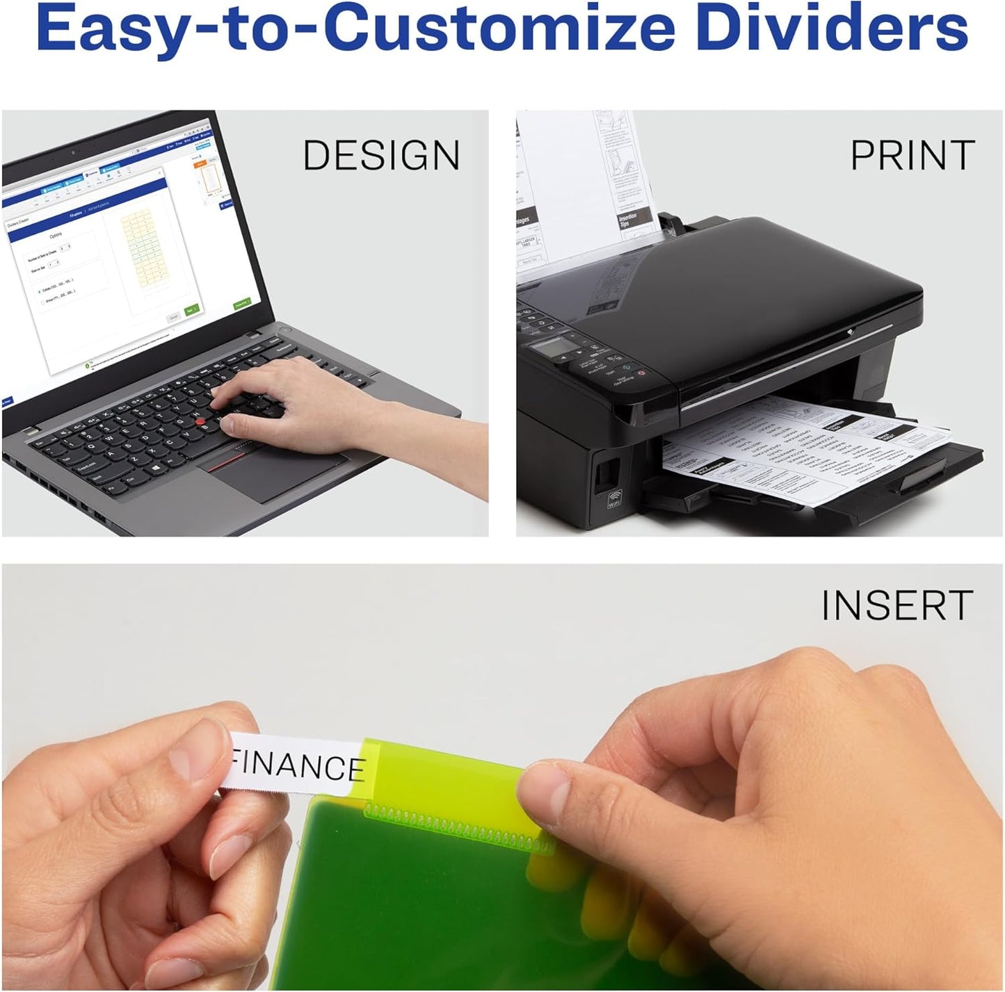 Insertable Plastic Dividers for 3 Ring Binders, 8 Tabs per Set, Big Tabs, Two Pockets, Multicolor Binder Dividers, Works with Sheet Protectors