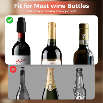 2 Pack Wine Bottle Stopper with Scale, Reusable Wine Stopper, Wine Stoppers For Wine Bottles, Wine Stoppers Vacuum Keep Wine Freshness, Wine Gifts Accessories
