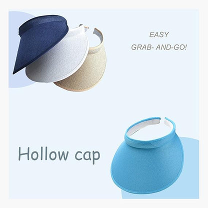 Cloth Covered Slip-On Visor for Women/Men, Adjustable Cap Sports Sun Visors