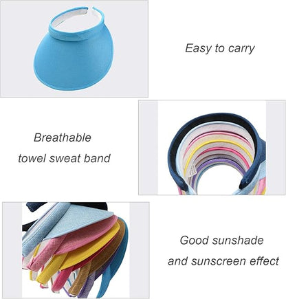 Cloth Covered Slip-On Visor for Women/Men, Adjustable Cap Sports Sun Visors