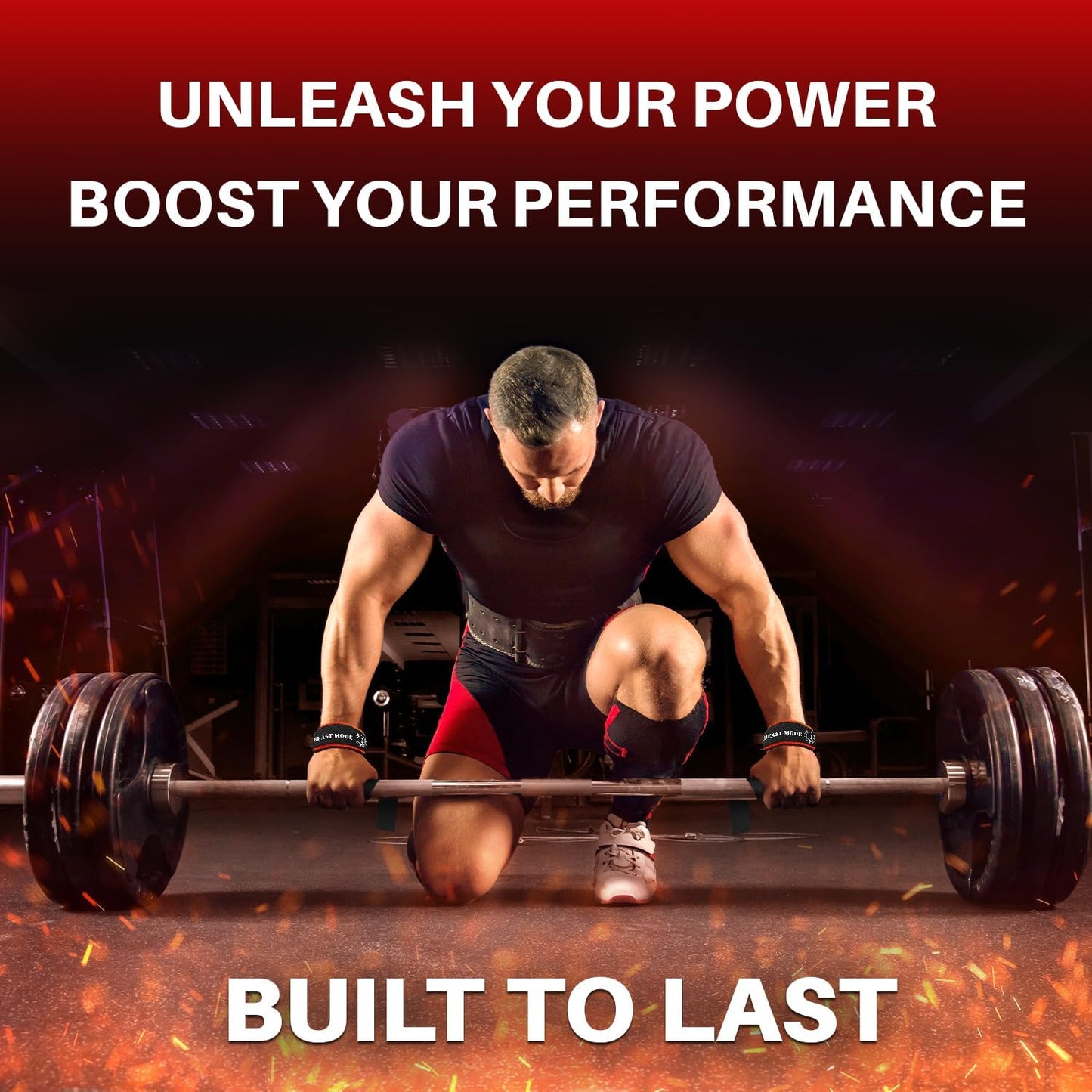 Lifting Straps BEIGE/BLACK for Weightlifting Gym Strength Training - Wrist Straps with Neoprene Padded Cotton - Men & Women – Ideal for Powerlifting, Bodybuilding & Deadlifts