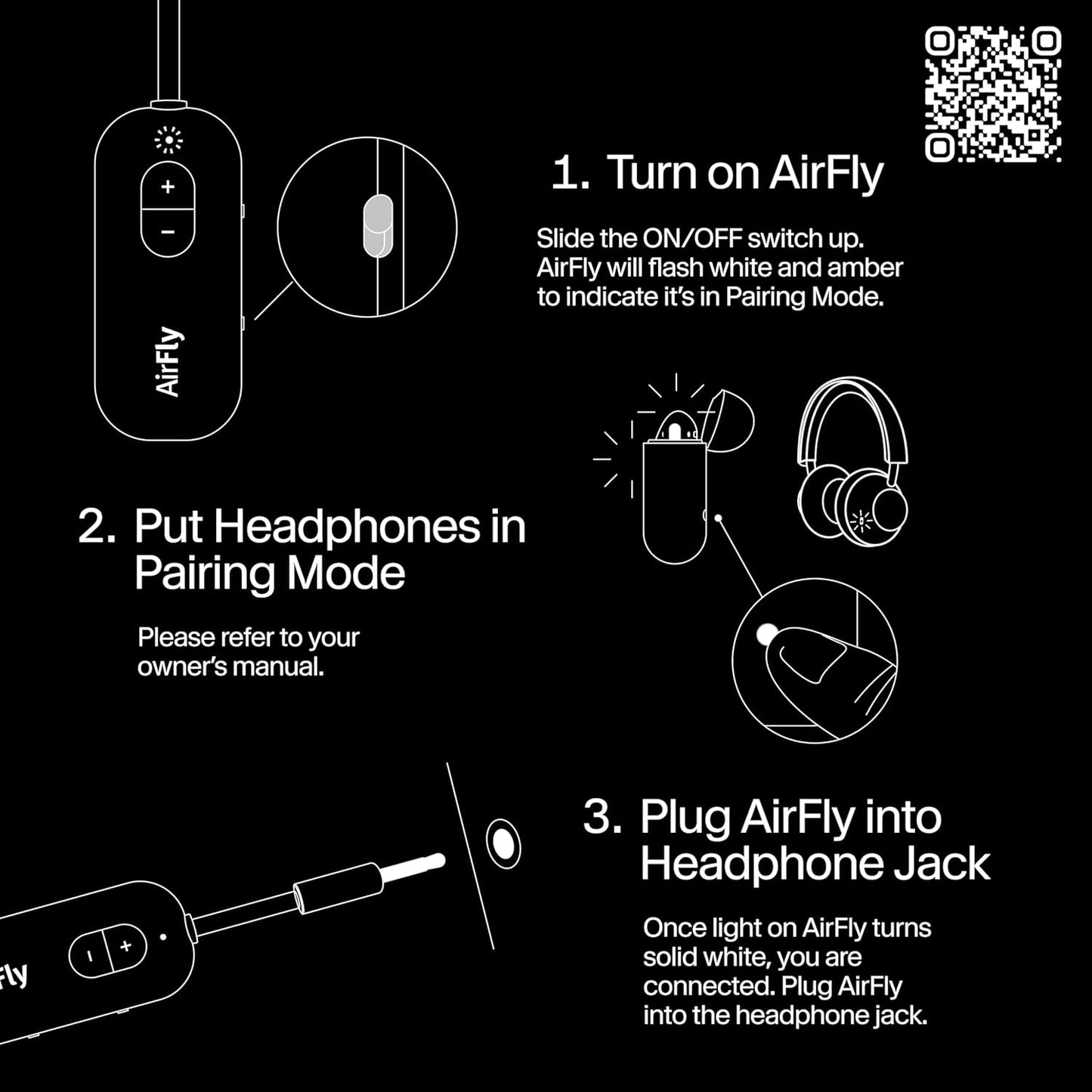 AirFly SE | Bluetooth Wireless Audio Transmitter Adapter for AirPods/Headphones, 20+ Hr Battery, Works with 3.5mm aux Jacks on Airplanes, TVs, Gym Equipment, and Travel