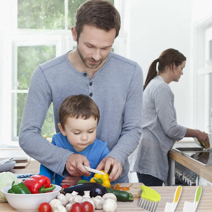 Kids Kitchen Knives, Nylon Toddler Knife Set with Crinkle Cutter, Kid Safe Knife for Real Cooking, Toddlers Friendly Knifes for Kitchen Cooking & Cutting